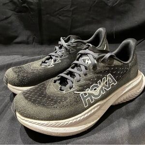 Hoka Charcoal and White Athletic Shoes